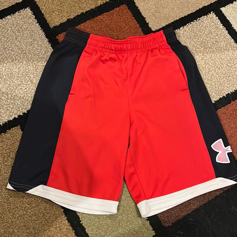 Youth Red/Black/White UnderArmour shorts YLg
